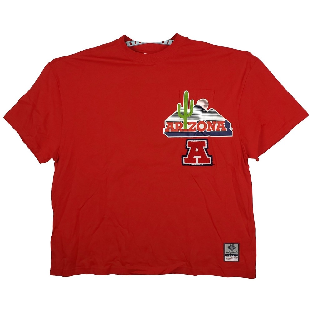 Arizona WIldcats Mitchell & Ness NCAA 2XL XXL Shirt Swish‎ Basketball Art New